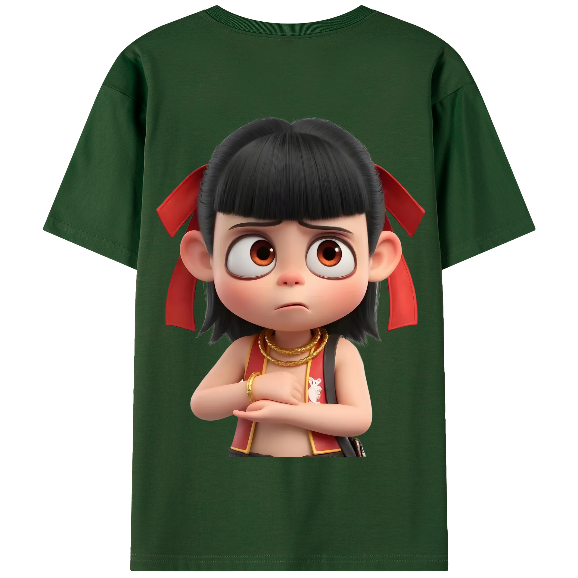 Ne Zha 2 ナタ 魔童の大暴れ 綿100％半袖Tシャツ（背面プリント）